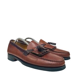 Sebago Vintage Leather kilt loafers with rubber lugged outsole Sz 10 USA Made